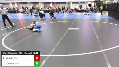 5th - 6th grade - 108 Cons. Round 4 - Cael Combs, Sebolt Wrestling Academy vs Eli Vaske, Iowa