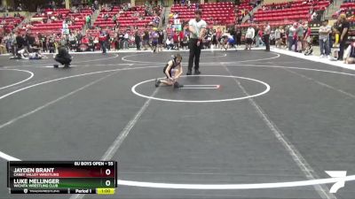 55 lbs Champ. Round 1 - Jayden Brant, Caney Valley Wrestling vs Luke Mellinger, Wichita Wrestling Club