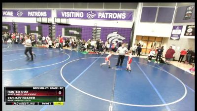 87 lbs Cons. Round 3 - Hunter Shay, Aviator Wrestling Academy vs Zachary Brazier, Mountain Ridge Youth