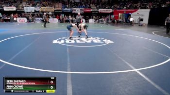 103 lbs Champ. Round 1 - Seth Shepard, Redington Sr. Jr/Sr High School vs Finn Crowe, Haines High School