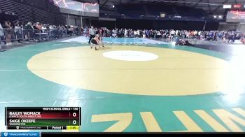130 lbs Round 3 - Bailey Womack, Ilwaco Youth Wrestling vs Saige Okeefe, Washington
