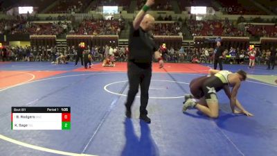 200 lbs Quarterfinal - Benjamin Rodgers, Belgrade Wrestling Club vs Kendall Sage, Team Real Life