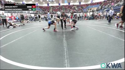 67 lbs 3rd Place - Nevalee Petty, Skiatook Youth Wrestling vs Kadence McDowell, Noble Takedown Club