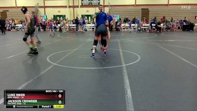 120 lbs Cons. Semi - Luke Riker, New Jersey vs Jackson Crowder, Machine Shed