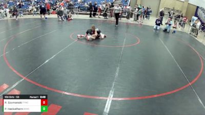 10U Girls - 53 lbs Cons. Semis - Reese Szymanski, Team Tugman Wrestling Club vs Peyton Heckathorn, Bad Karma Wrestling Club