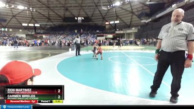 65-71 lbs Round 3 - Zion Martinez, Moses Lake Wrestling Club vs Carmen Mireles, Prosser Wrestling Academy