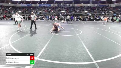 174 lbs Quarterfinal - Barrett Schneck, Milbank vs Calogero Mazzrillo, Florida National Team