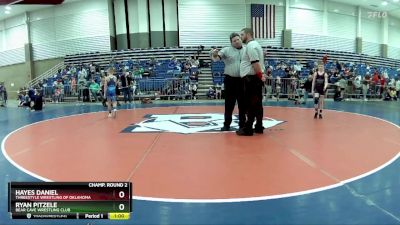 70 lbs Champ. Round 2 - Ryan Pitzele, Bear Cave Wrestling Club vs Hayes Daniel, Threestyle Wrestling Of Oklahoma