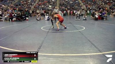 4A 150 lbs Cons. Round 3 - Jake Doherty, Middle Creek vs Kyce McLendon, Southeast Guilford