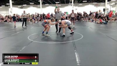 100 lbs Round 2 (6 Team) - Jacob Snyder, Keystone Krush vs Kayne Burkett, Mat Warriors Blue