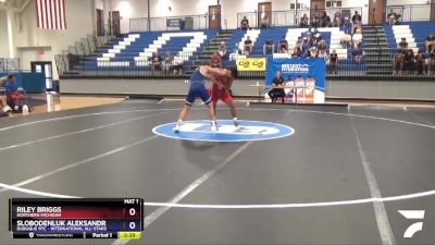 77 lbs 1st Place Match - Riley Briggs, Northern Michigan vs Slobodenluk Aleksandr, Dubuque RTC - International All-Stars