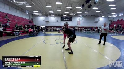 134 lbs Champ. Round 2 - Jhonny Bonini, Arroyo High School vs Joaquin Fernandez, Deer Valley High School