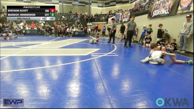 67 lbs 3rd Place - Stetson Scott, Cowboy Wrestling Club vs Maddox Henderson, Standfast