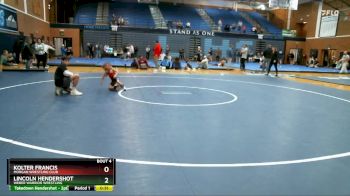 39-44 lbs Round 1 - Lincoln Hendershot, WEBER WARRIOR WRESTLING vs Kolter Francis, Morgan Wrestling Club