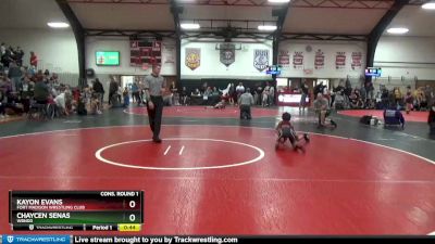 4 lbs Cons. Round 1 - Kayon Evans, Fort Madison Wrestling Club vs Chaycen Senas, WBNDD