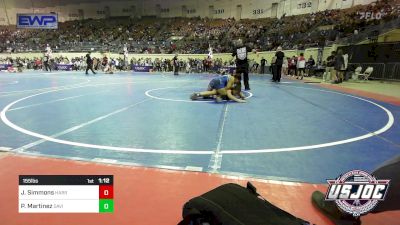 155 lbs Quarterfinal - Jaylee Simmons, Harrah Little League Wrestling vs Parker Martinez, Davis