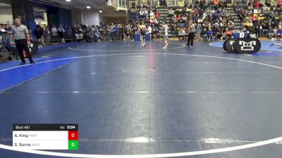 127 lbs Consy 2 - Aaydin King, Parkersburg South-WV vs Seth Burns, West Greene