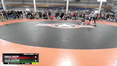 70 lbs Cons. Round 3 - Myles Hastings, Patriot Wrestling Club vs Harley Gentry, Challis Black Hearts