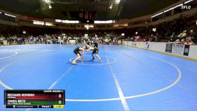 126 lbs Champ. Round 2 - Richard Romero, Marana vs Owen Beck, Gila Ridge High School