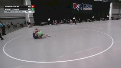 175 lbs Cons. Sub-quarters - Seth Cossentine, Pursuit Wrestling Minnesota vs Robert Velasco, Missouri