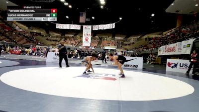 Cadet Boys Lower - 113 lbs Champ. Round 3 - Lucas Hernandez, Driller Wrestling Club vs Ryder Doleschal