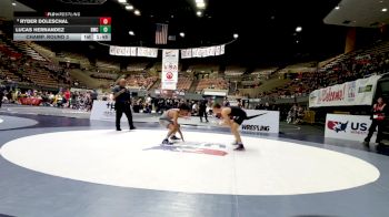 Cadet Boys Lower - 113 lbs Champ. Round 3 - Lucas Hernandez, Driller Wrestling Club vs Ryder Doleschal
