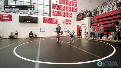 55 lbs Round Of 16 - River Coffelt, Bridge Creek Youth Wrestling vs Emmalyn Gibson, Wolfpak Wrestling