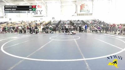 144 lbs Cons. Round 3 - Weston Nicol, HF-L Youth Wrestling vs Joseph Gray, Greece Storm Wrestling