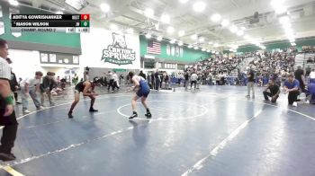 138 lbs Champ. Round 2 - Aditya Gowrishanker, West Torrance vs Mason Wilson, JW North