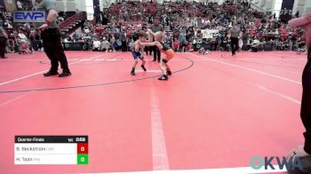 49 lbs Quarterfinal - Beaudie Beckstrom, Cowboy Wrestling Club vs Hudson Toon, Kansas Young Guns