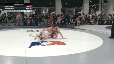 86 kg Cons. Sub-rd Of 32 - Justin Wirtz, Kohawk Wrestling Club vs Gabriel Cox, Western Colorado Wrestling Club