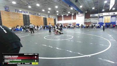 144 lbs Champ. Round 1 - Steven Gomez, Corona High School vs Maximus Kiriakas, Hesperia