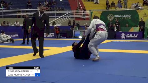 GABRIELA MIRANDA BARROSO vs GRAZIELE DE MORAIS ALMEIDA 2023 Brasileiro Jiu-Jitsu IBJJF