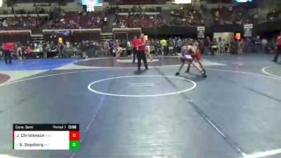 130 lbs Cons. Semi - Bo Segeberg, Montana Disciples vs Jax Christenson, Billings Wrestling Club