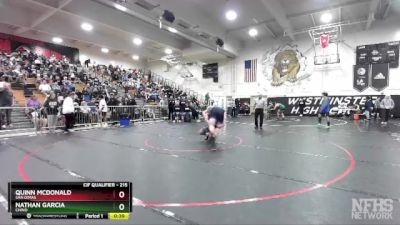 215 lbs Cons. Round 2 - Nathan Garcia, Chino vs Quinn McDonald, San Dimas