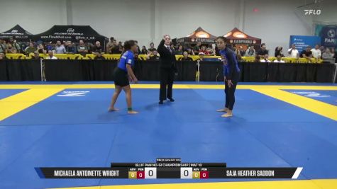 Saja Heather Saddon vs Michaela Antoinette Wright 2026 Pan IBJJF Jiu-Jitsu No-Gi Championship