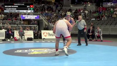 285 lbs 7th Place Match - Caleb Evans, Homestead vs William Glesing, New Palestine