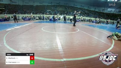 55 lbs Quarterfinal - Elijah Matlock, Sallisaw Takedown Club vs Kruz Carrasco, Greater Heights Wrestling