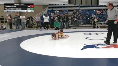 84 lbs Cons. Rd Of 16 - James Dean, Betterman Elite Wrestling vs Maddon Gonzalez, New Castle Youth Wrestling Club