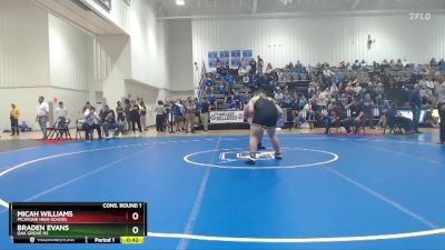 285 lbs Cons. Round 1 - Micah Williams, Picayune High School vs Braden Evans, Oak Grove HS