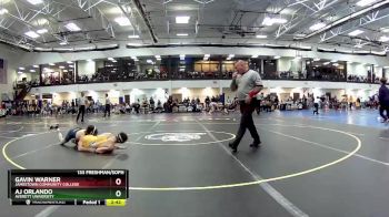 133 Freshman/Soph Quarterfinal - Gavin Warner, Jamestown Community College vs AJ Orlando, Averett University