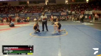 D 1 157 lbs Champ. Round 1 - Ford Piatkiewicz, Baton Rouge vs Gabe Cuba, Catholic - B.R.