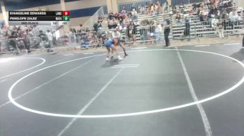 94 lbs 3rd Place - Evangeline Edwards, Lawc vs Penelope Zalez, Matador WC