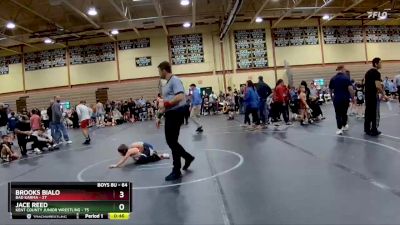 64 lbs Semifinal - Jace Reed, Kent County Junior Wrestling vs Brooks Bialo, Bad Karma