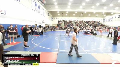 170 lbs Round 1 - Marina Bagley, Portola High School Wrestling vs Giulianna Pekelder, Ramona