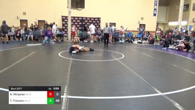 95 lbs Rr Rnd 2 - Angelo Minjarez, CRWC K-8 vs Teo Triscaro, Louisville WC K-8