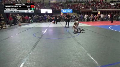 66 lbs Cons. Round 2 - Abel Metcalf, Forsyth Wrestling Club vs Beckett Hofstad, Conrad Wrestling Club