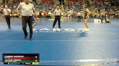 190 lbs Quarterfinal - Cambree Anderson, Bismarck vs CharLee Leedahl, West Fargo United