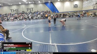 100 lbs Cons. Semi - Gage Valdes, Champions Wrestling Club vs Maximus Wilde, Westlake