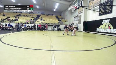 140 lbs Rr Rnd 1 - Lyla Hanson, Sand Springs Girls vs Jordan Youngpuppy, Jay High School